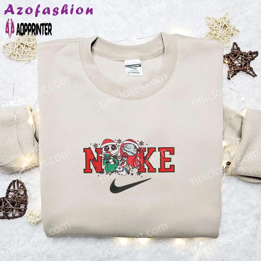 Jack sally & oogie boogie x nike christmas sweatshirt: embroidered movie merry shirt – best gift ideas Embroidered Shirt
