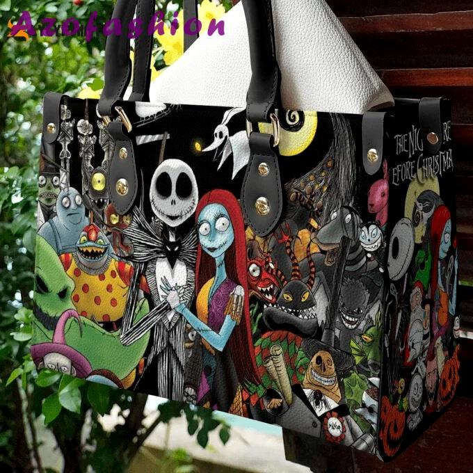 Jack skellington leather handbag gift for women 4658 Women Leather Hand Bag
