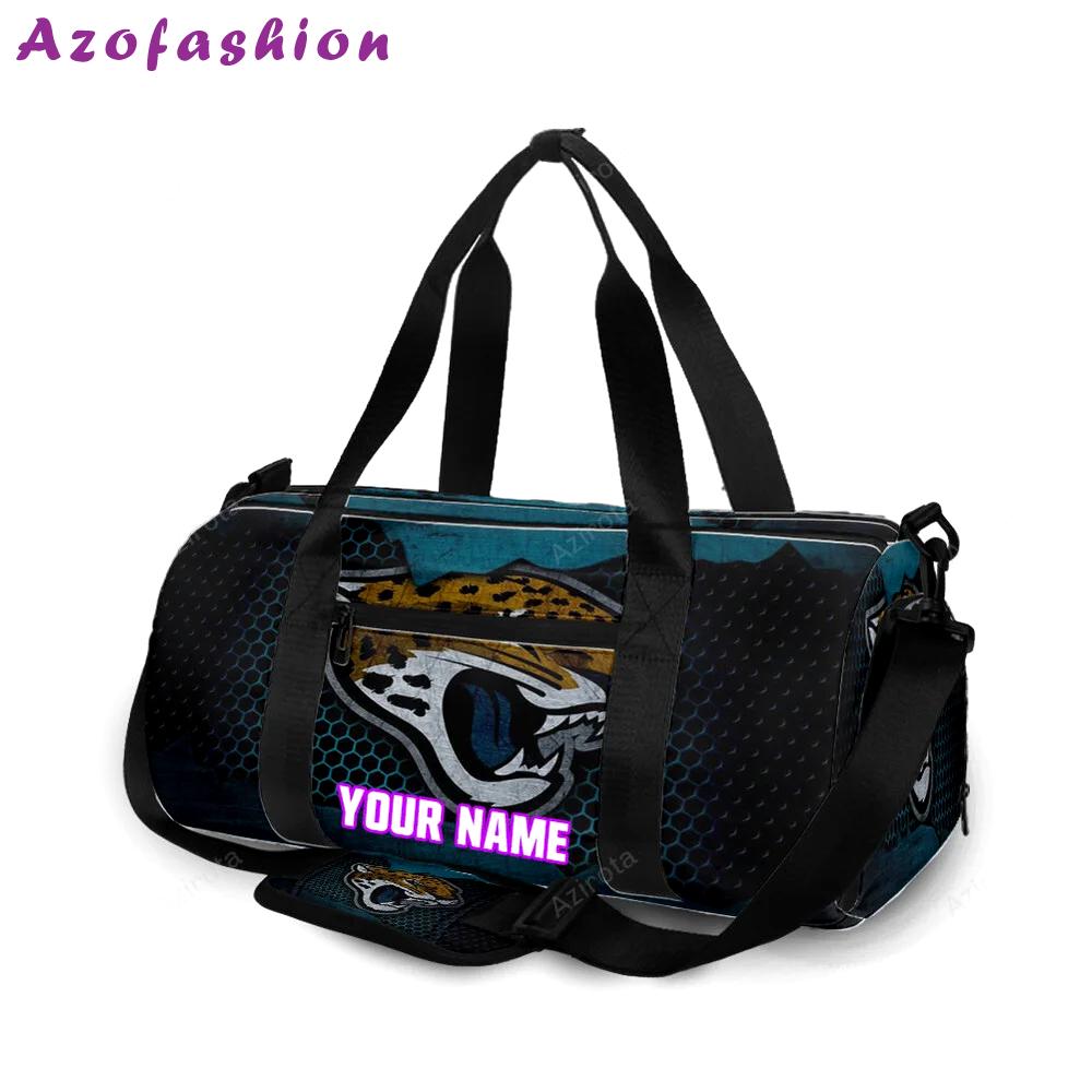 Jacksonville jaguars emblem metal personalized name travel bag gym bag 206 Travel Bag