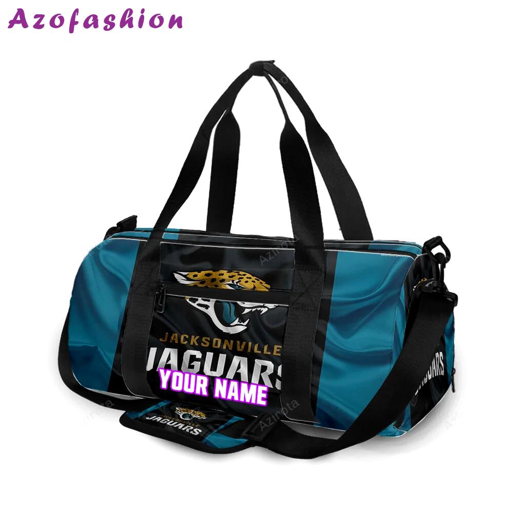 Jacksonville jaguars emblem silk texture personalized name travel bag gym bag 1375 Travel Bag