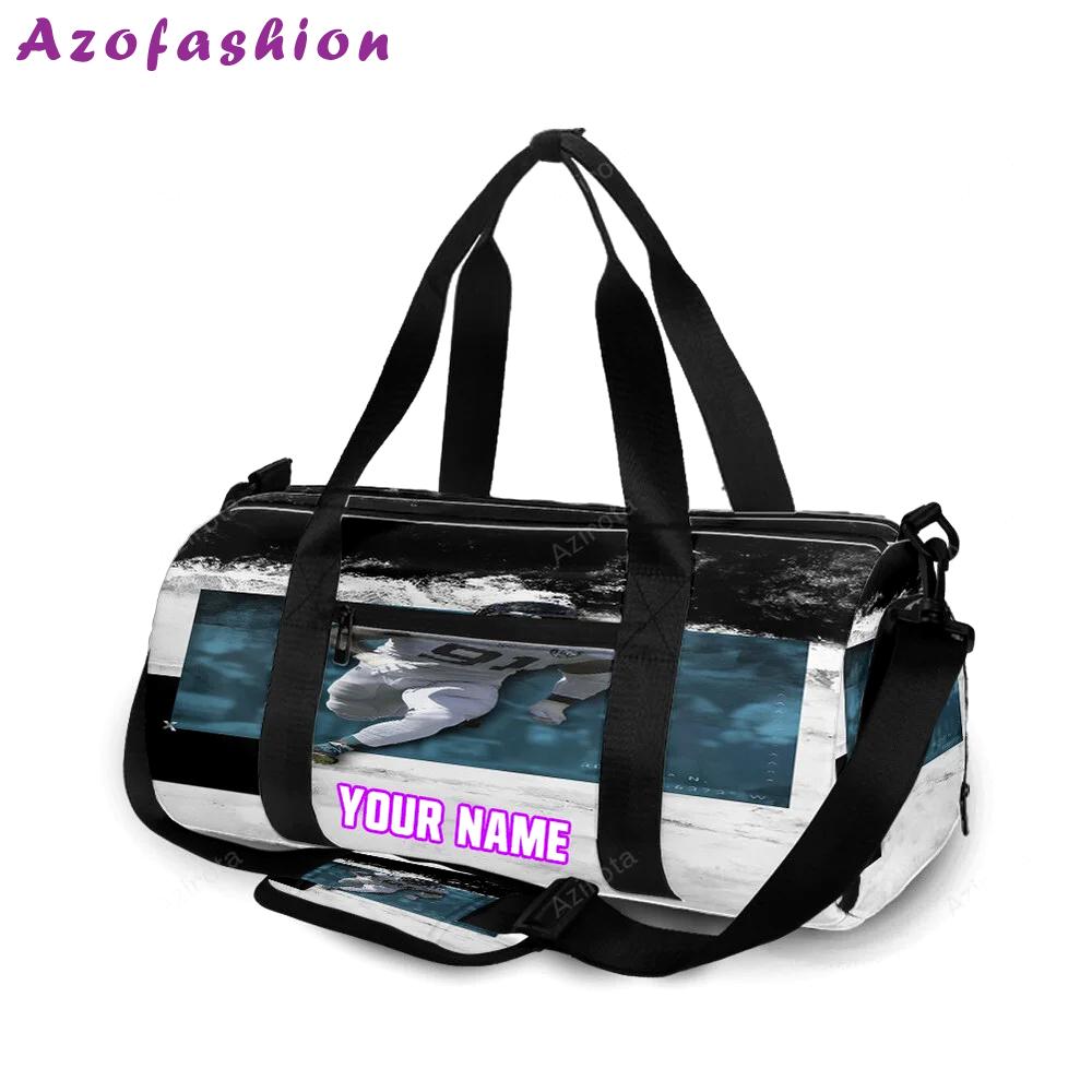 Jacksonville jaguars player no91 personalized name travel bag gym bag 1383 Travel Bag