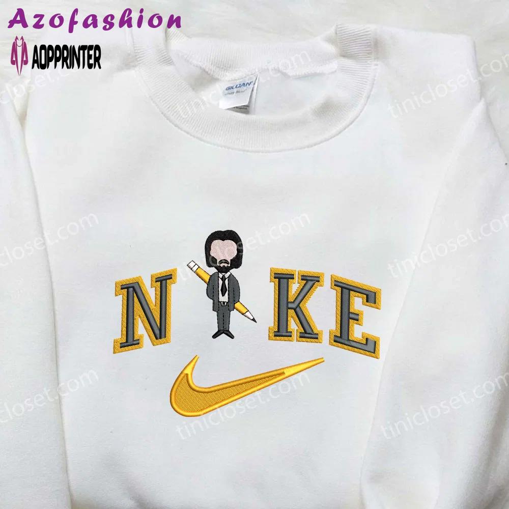John wick nike embroidered shirt: movie trending tee Embroidered Shirt