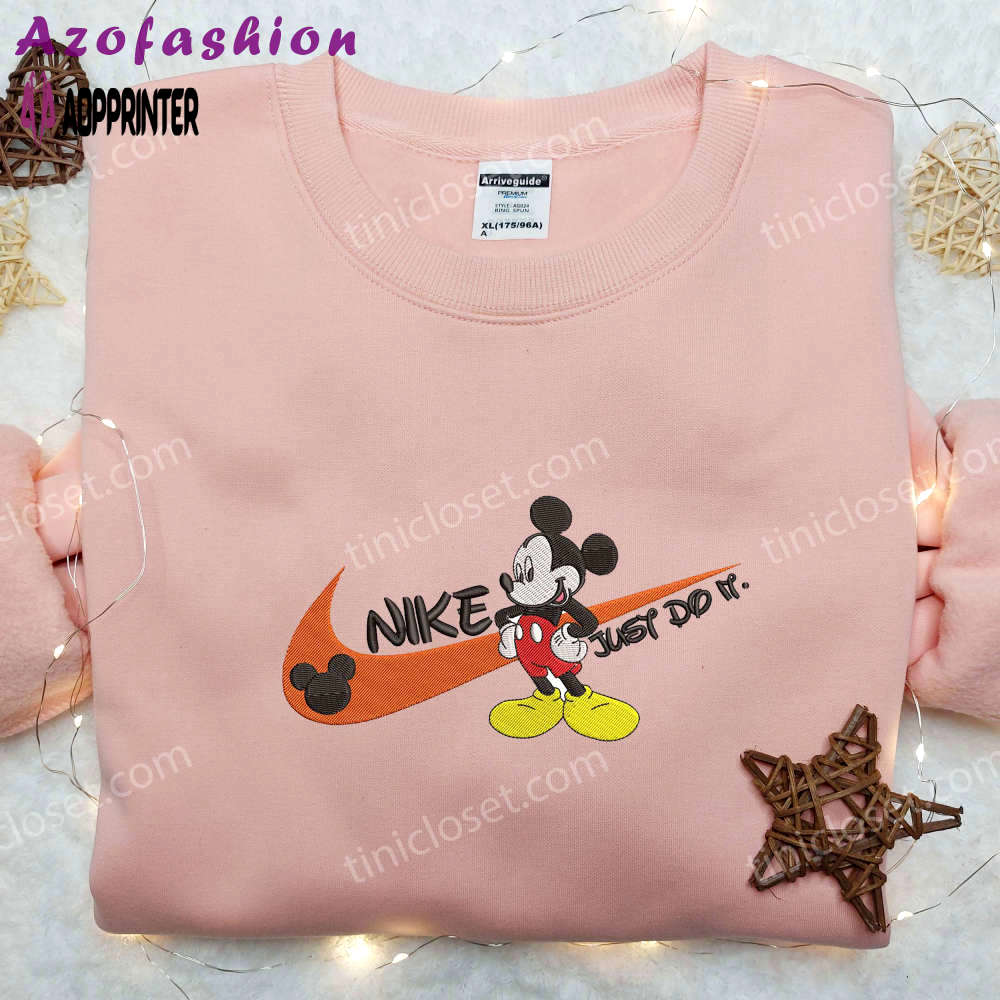 Just do it nike mickey mouse shirt & disney hoodie: inspired family embroidered apparel Embroidered Shirt