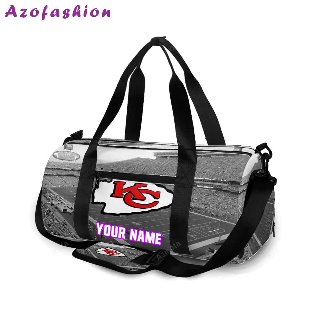 Kansas city chiefs arrowhead stadium personalized name travel bag gym bag 1447 Travel Bag