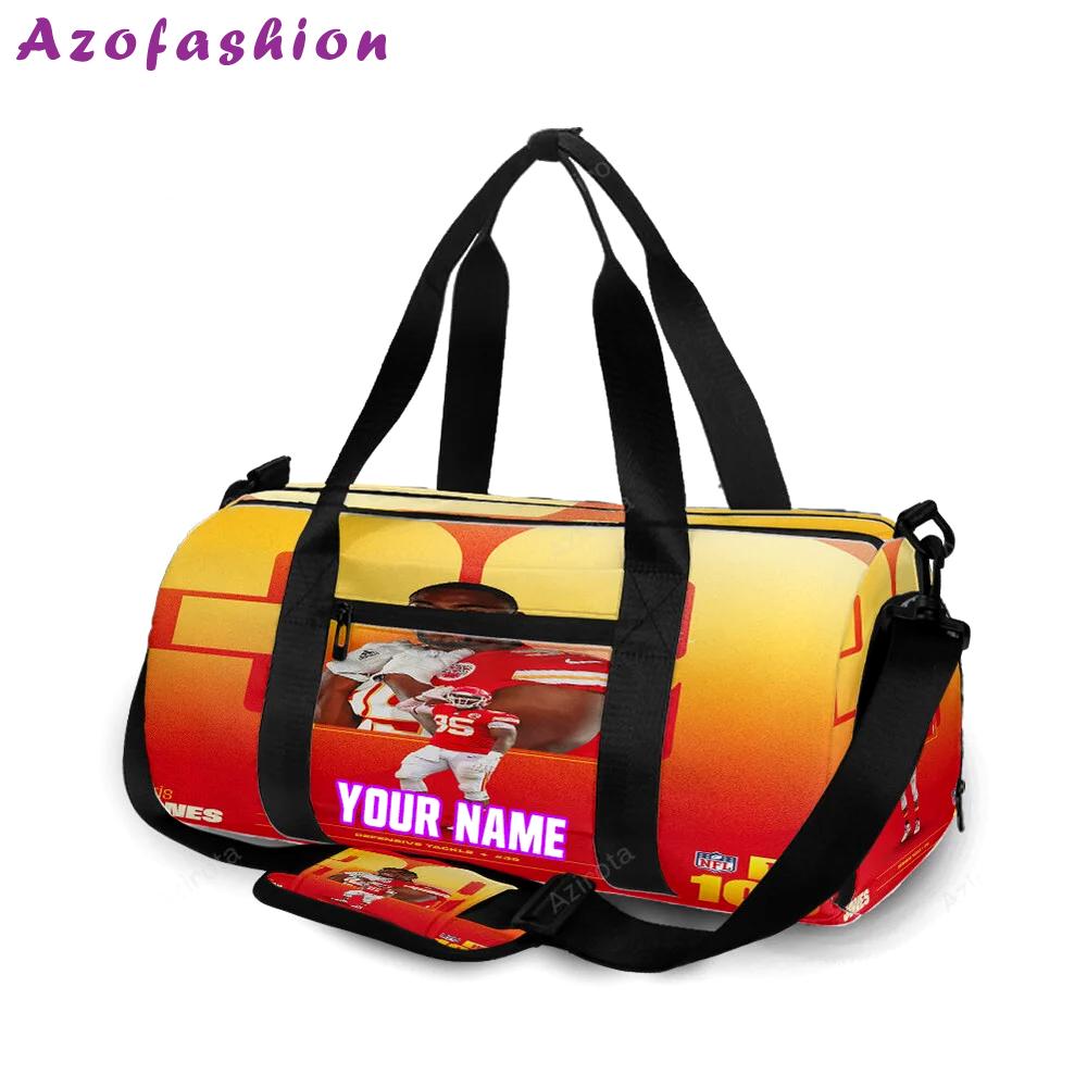 Kansas city chiefs chris jones personalized name travel bag gym bag 1853 Travel Bag