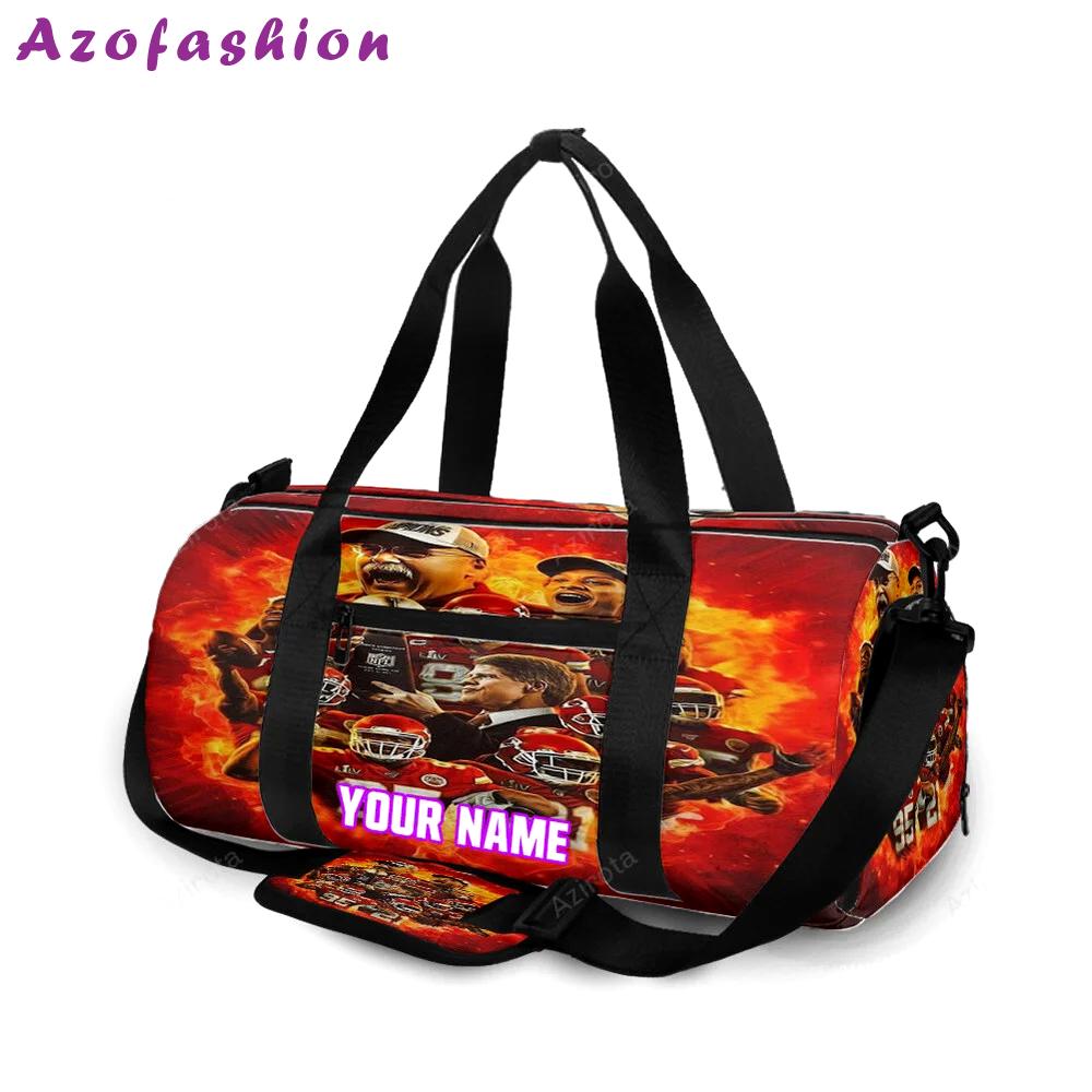 Kansas city chiefs fire team personalized name travel bag gym bag 1090 Travel Bag