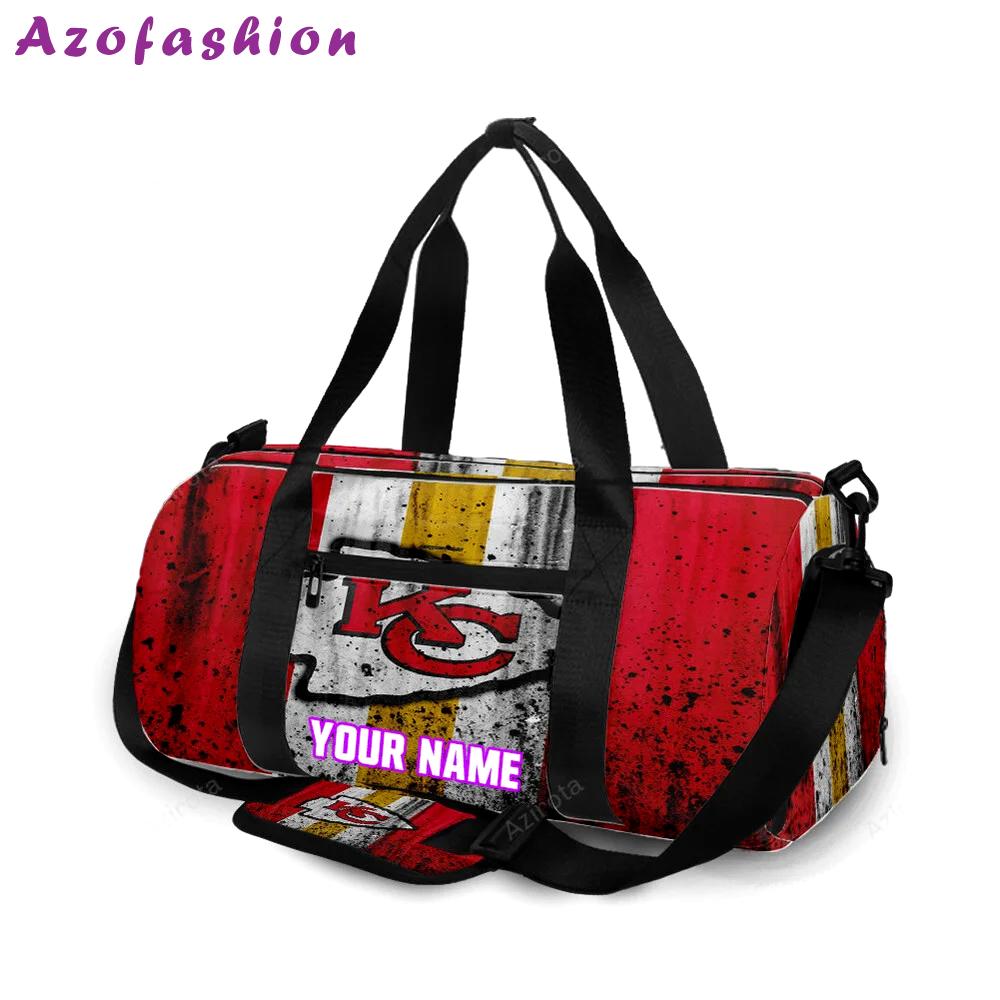 Kansas city chiefs grunge personalized name travel bag gym bag 2000 Travel Bag