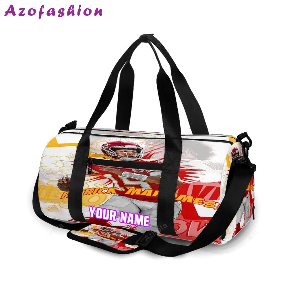 Kansas city chiefs patrick mahomes 15 v8 personalized name travel bag gym bag 229 Travel Bag