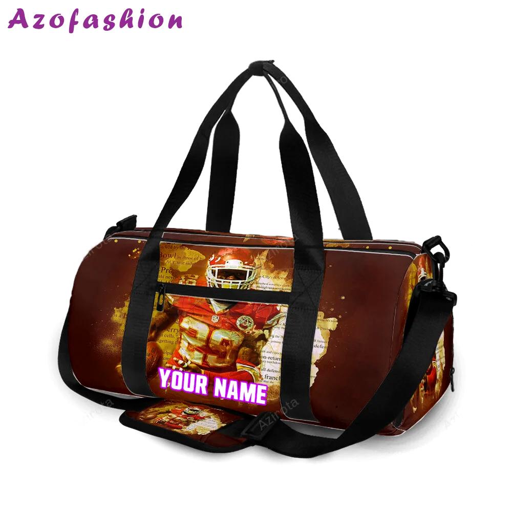Kansas city chiefs player 27 quote personalized name travel bag gym bag 527 Travel Bag