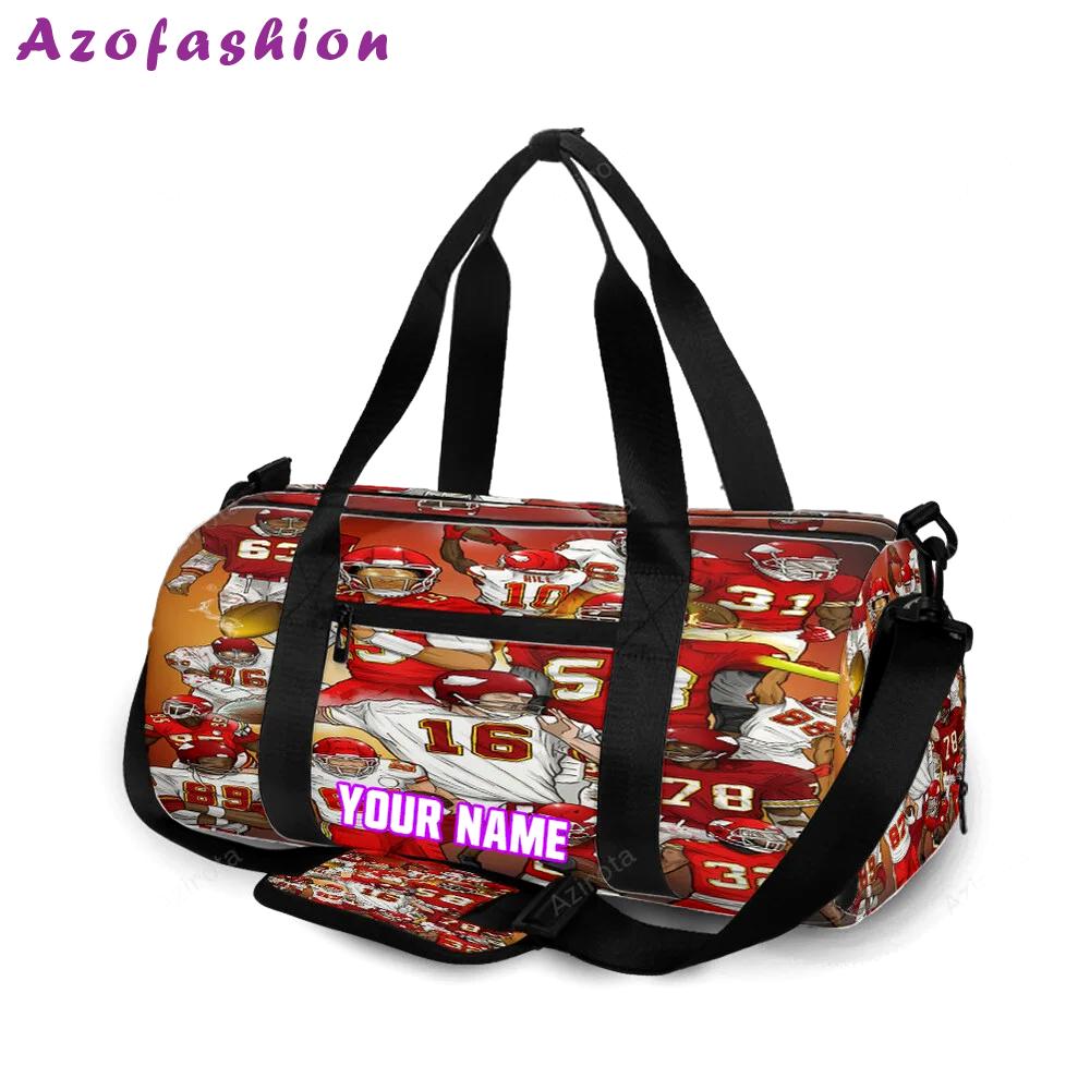 Kansas city chiefs team v12 personalized name travel bag gym bag 1220 Travel Bag