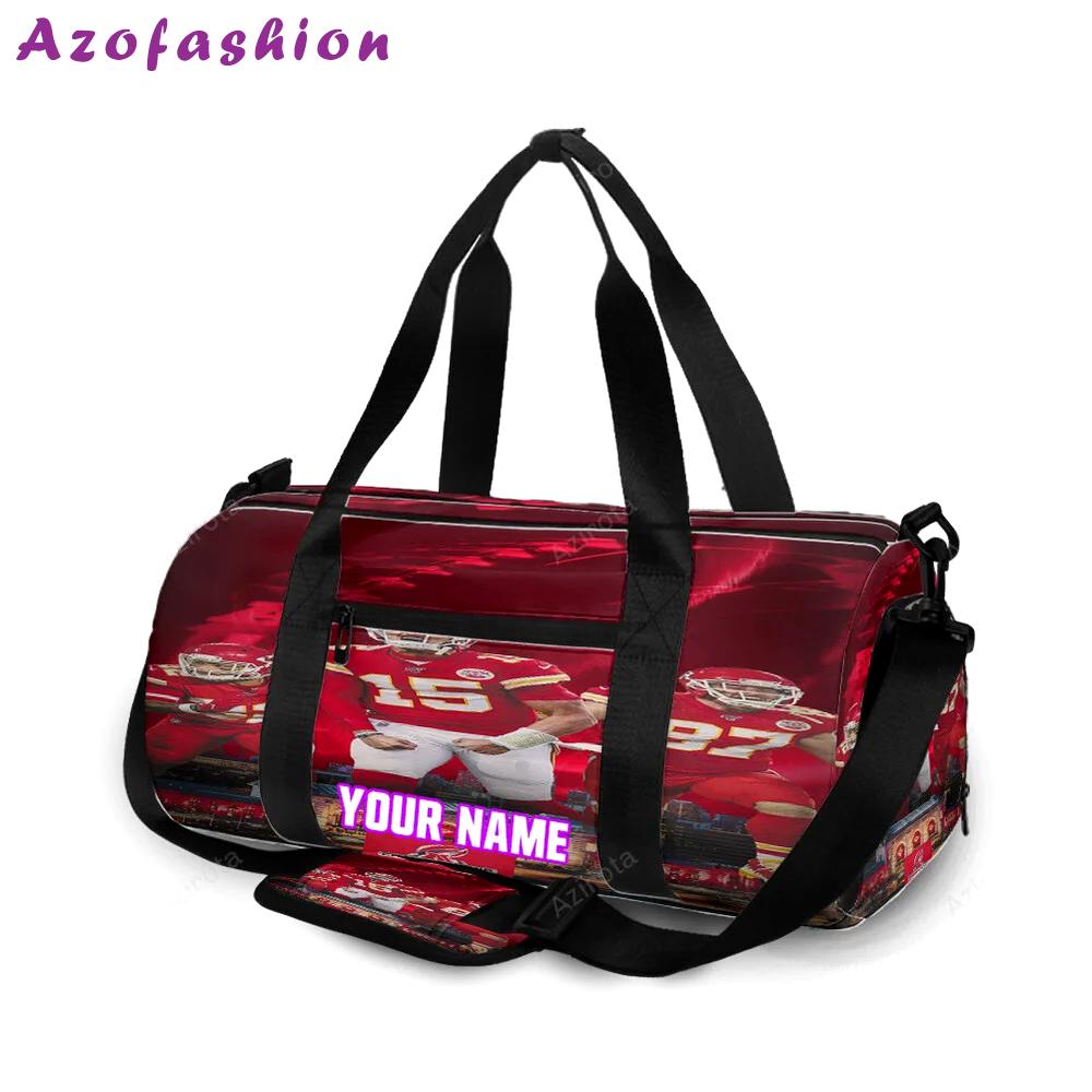 Kansas city chiefs team v9 personalized name travel bag gym bag 1488 Travel Bag