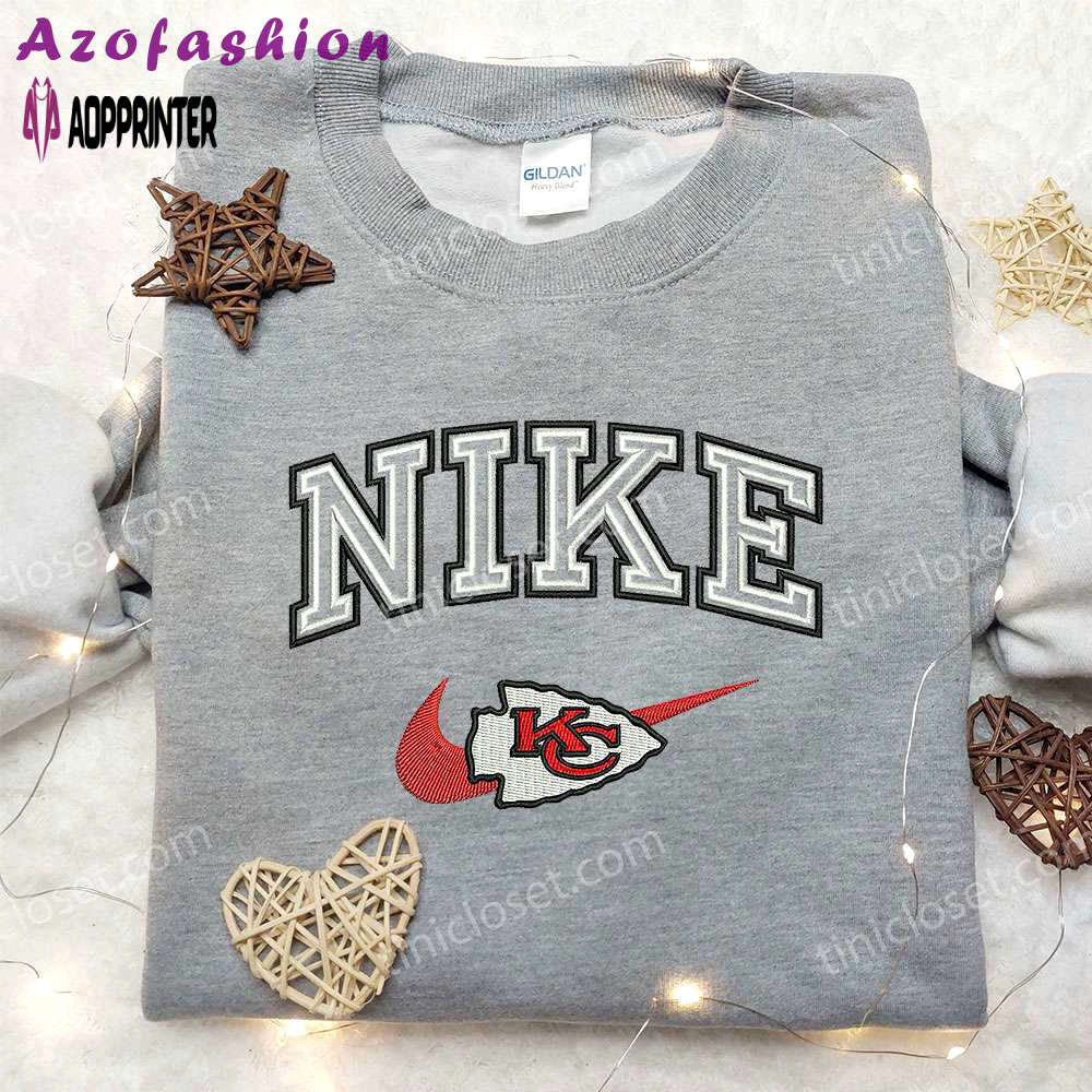 Kansas city chiefs x nike embroidered shirt: nfl sport custom tee Embroidered Shirt
