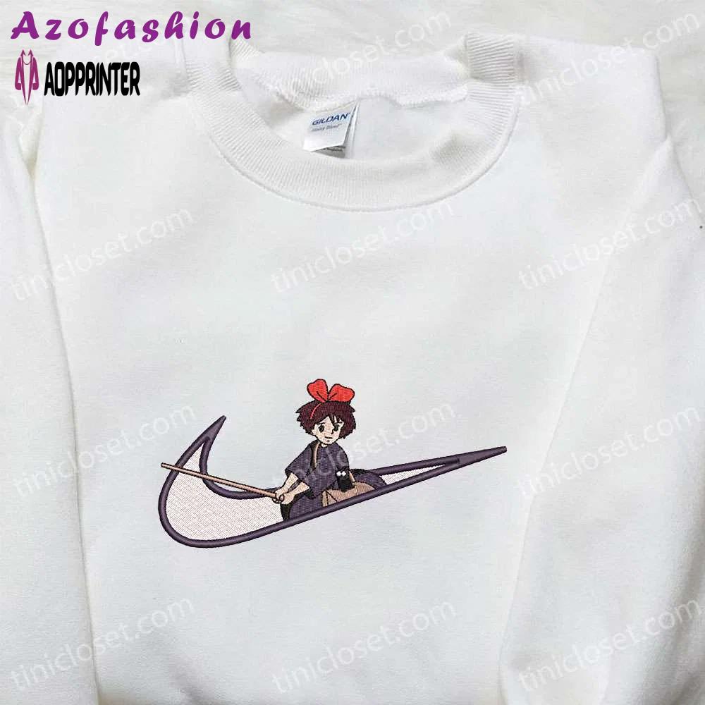 Kiki x nike swoosh embroidered sweatshirt & shirt: stylish delivery service inspired apparel Embroidered Shirt