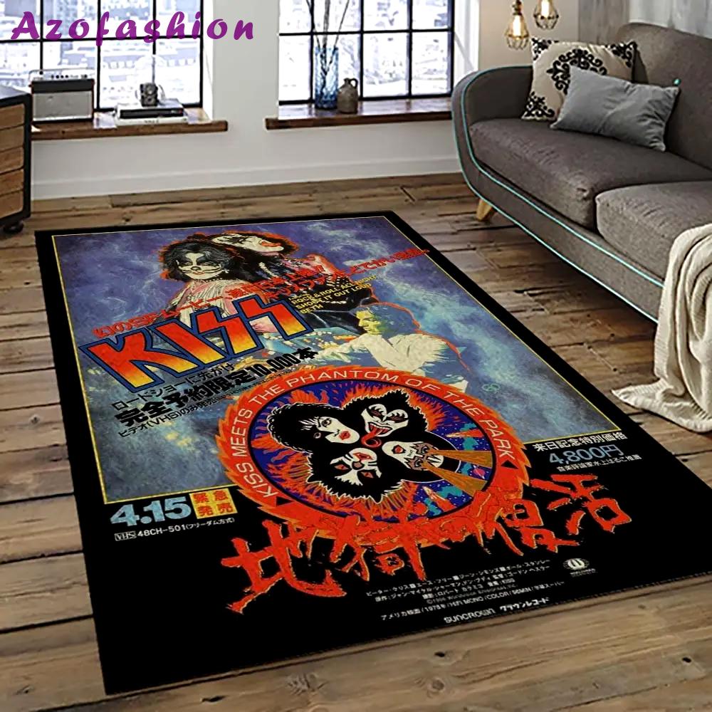 Kiss rock band music retangle carpet area rug home decor best gift for fan and friends as36 Rectangle Rug