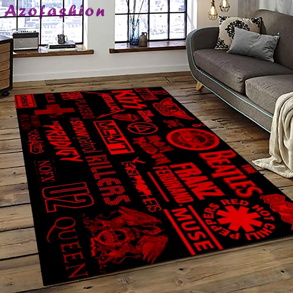 Kiss rock band music retangle carpet area rug home decor best gift for fan and friends as49 Rectangle Rug