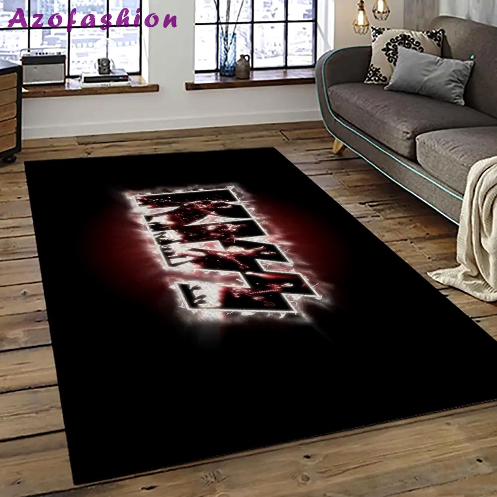 Kiss rock band music retangle carpet area rug home decor best gift for fan and friends as55 Rectangle Rug