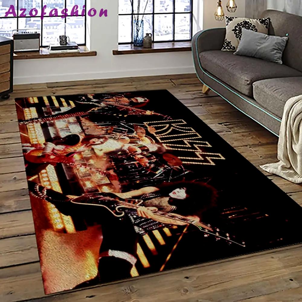 Kiss rock band music retangle carpet area rug home decor best gift for fan and friends as86 Rectangle Rug
