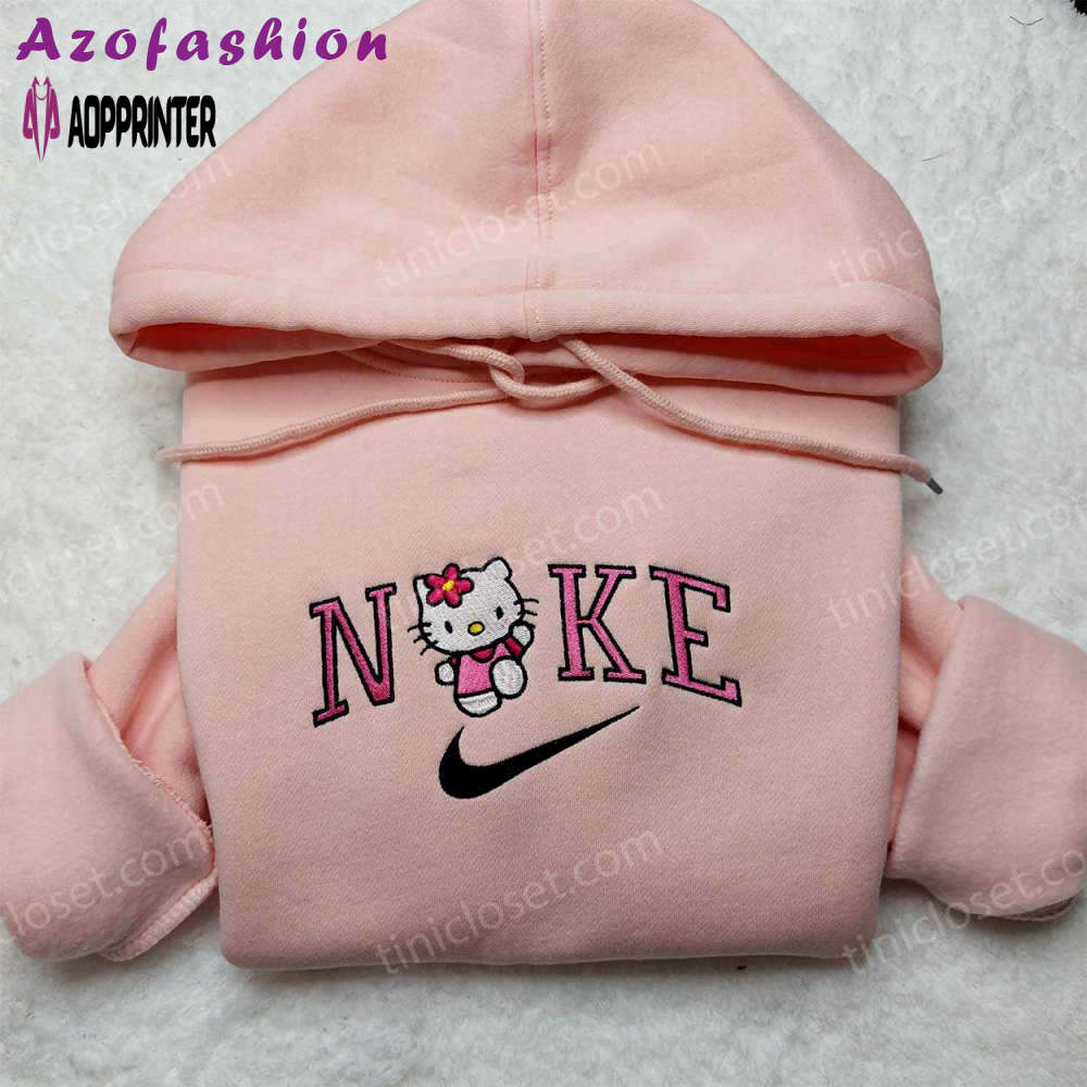 Kitty nike embroidered shirt & sweatshirt: custom cute gifts for family Embroidered Shirt