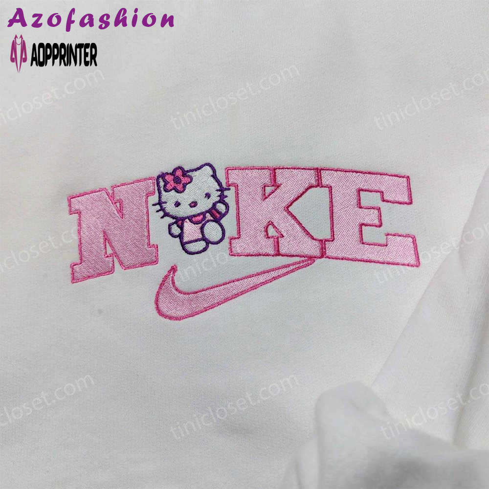 Kitty nike embroidered sweatshirt – nike inspired hoodie perfect girlfriend gift Embroidered Shirt