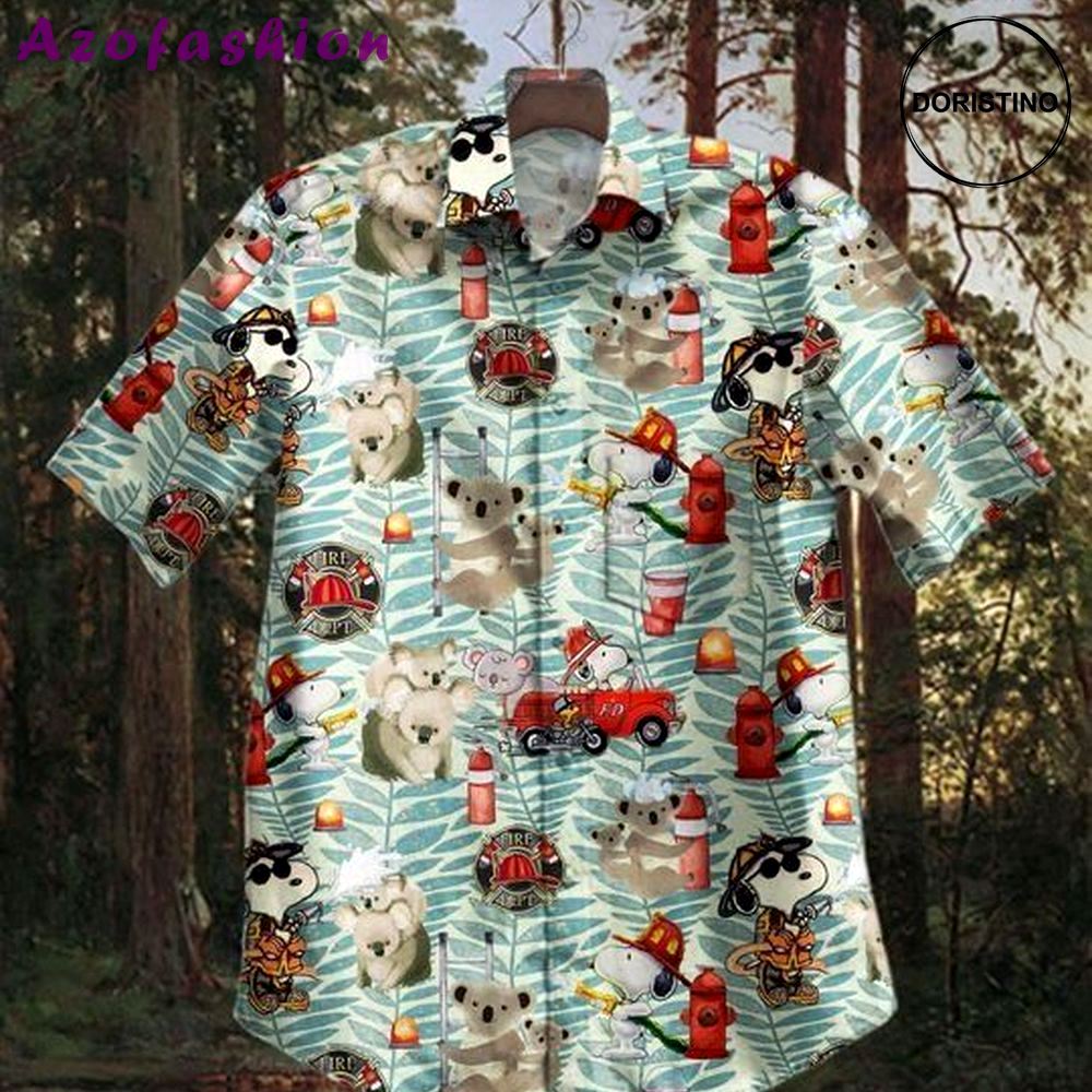 Koala x snoopy hawaiian shirt Hawaii Shirt Shorts & Flip Flops