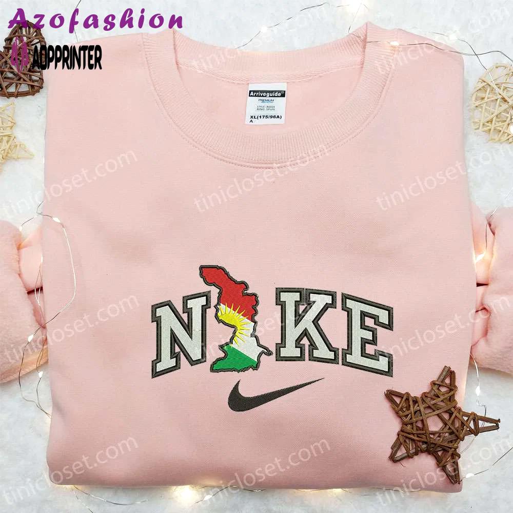 Kurdistan x nike embroidered hoodie & shirt: perfect family gift nike inspired designs Embroidered Shirt