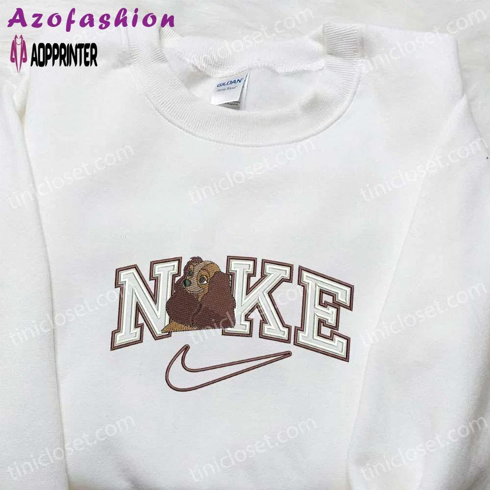 Lady x nike cartoon & disney characters inspired embroidered shirt – trendy stylish & unique Embroidered Shirt