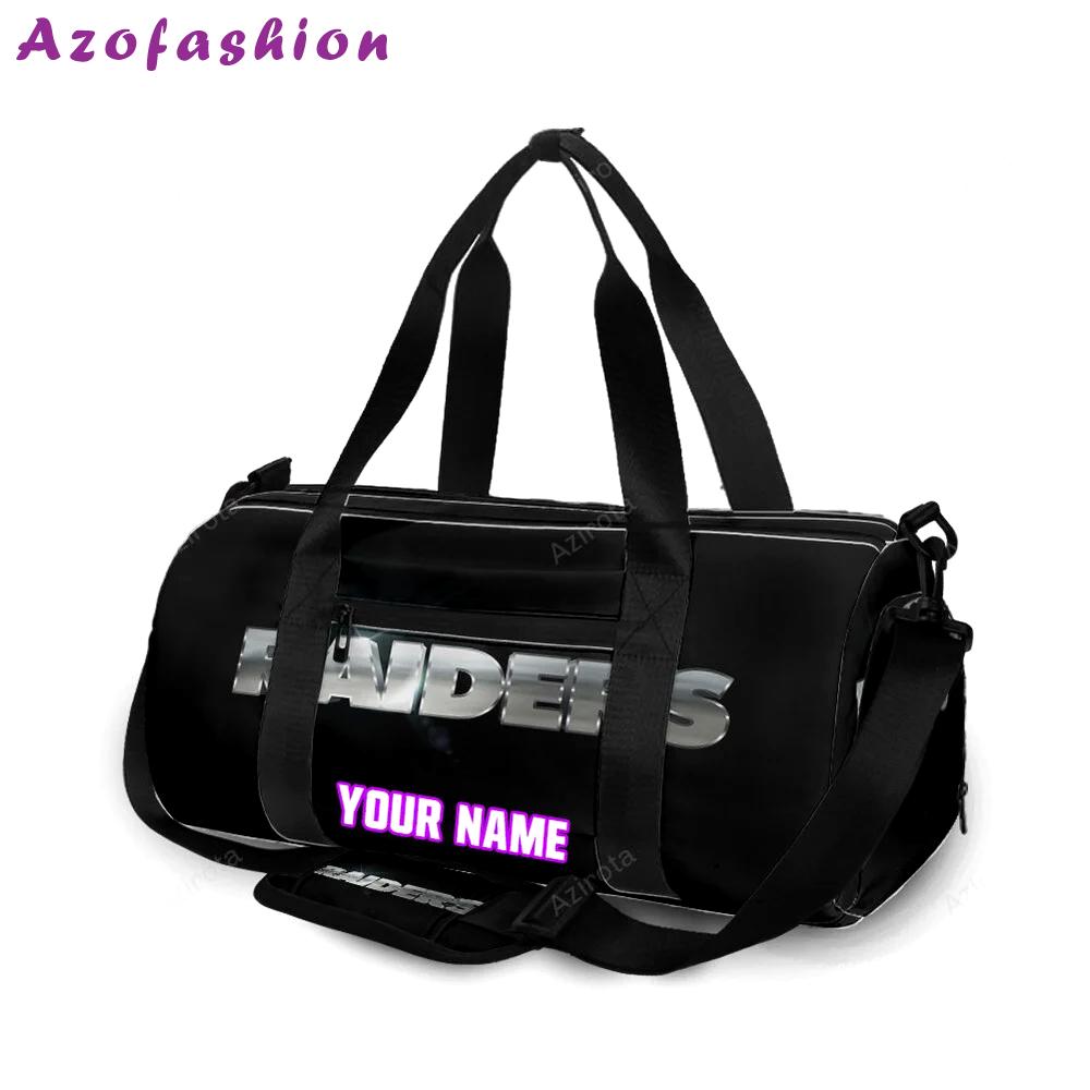 Las vegas raiders art text personalized name travel bag gym bag 484 Travel Bag