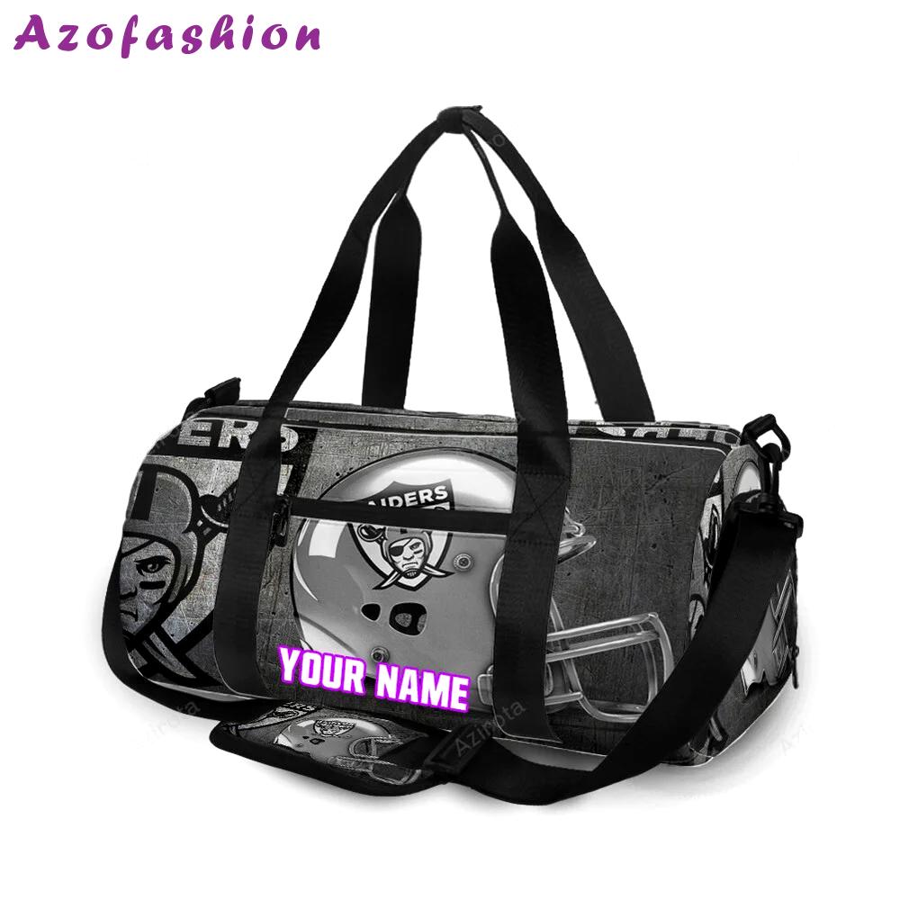 Las vegas raiders helmet art personalized name travel bag gym bag 1244 Travel Bag