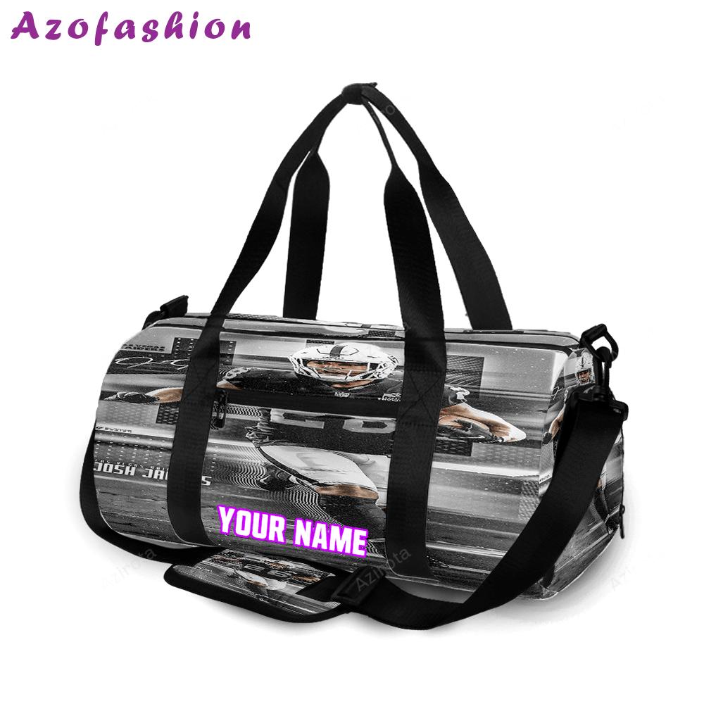 Las vegas raiders josh jacobs 28 v3 personalized name travel bag gym bag 1967 Travel Bag