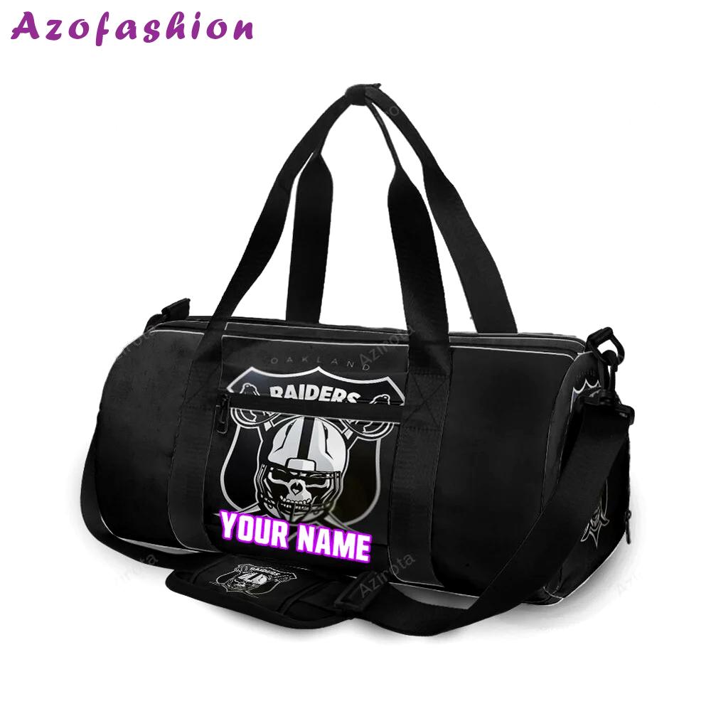 Las vegas raiders logo art skull personalized name travel bag gym bag 58 Travel Bag