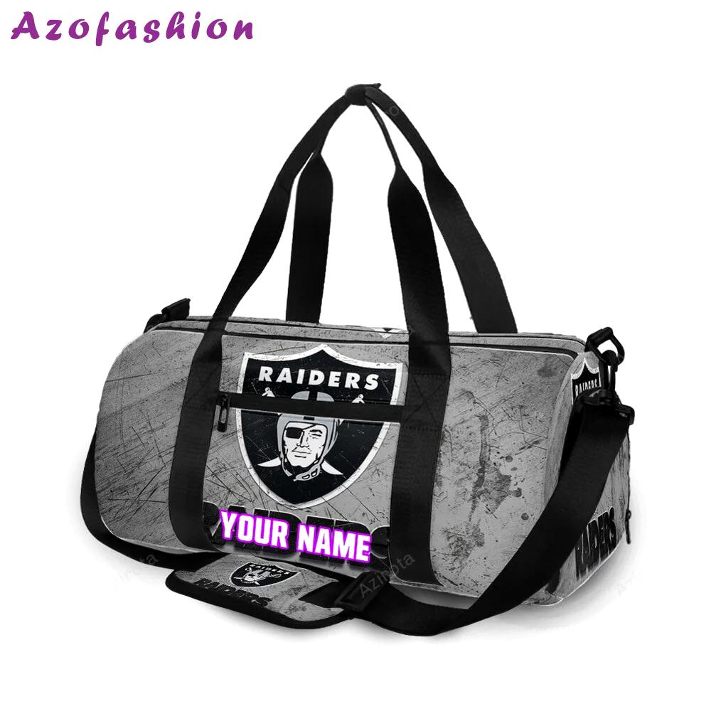 Las vegas raiders logo art texture personalized name travel bag gym bag 486 Travel Bag