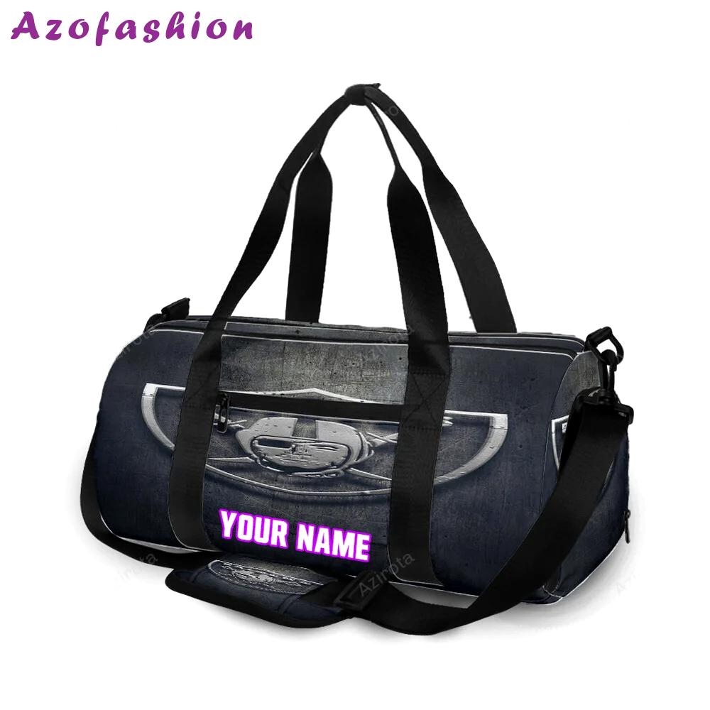 Las vegas raiders logo art texture3 personalized name travel bag gym bag 440 Travel Bag