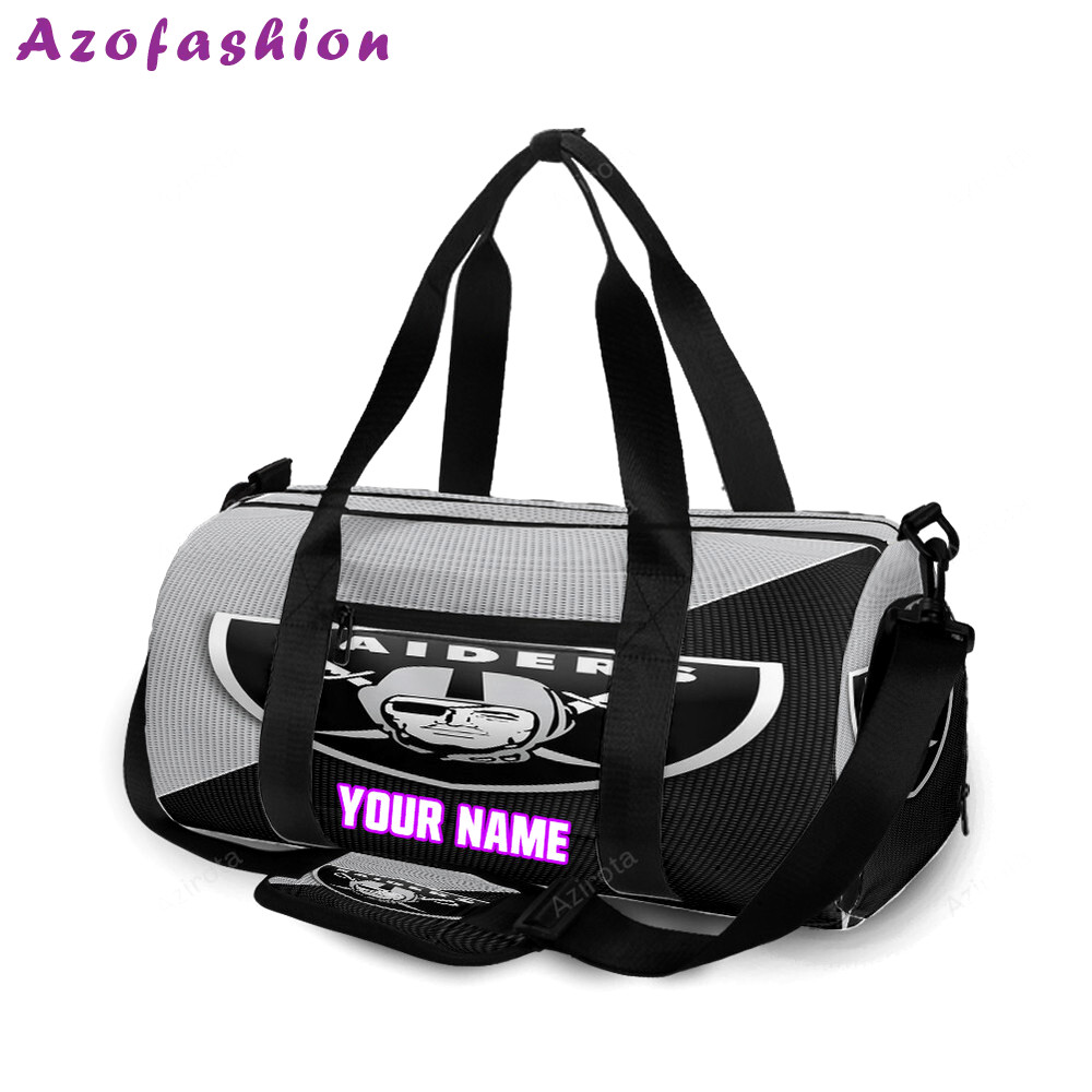Las vegas raiders logo art9 personalized name travel bag gym bag 95 Travel Bag