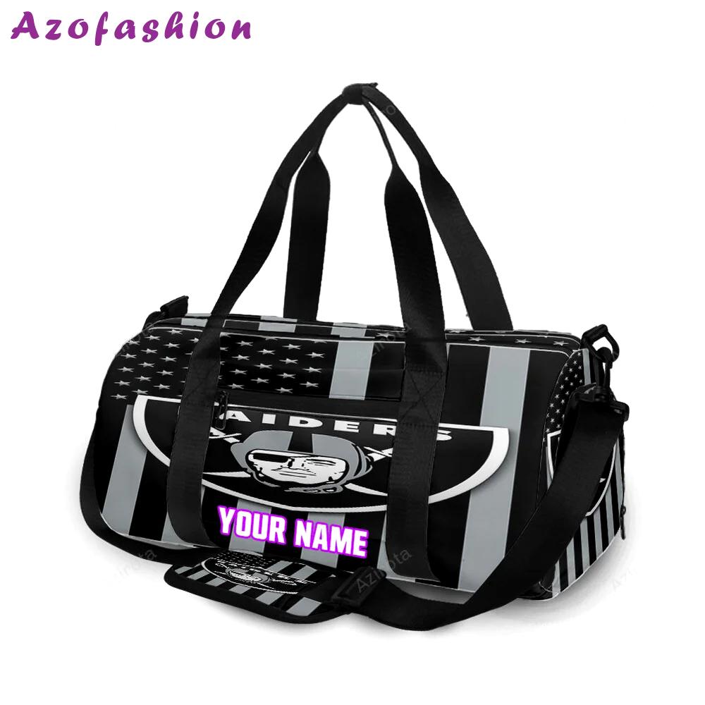Las vegas raiders logo flag personalized name travel bag gym bag 1784 Travel Bag