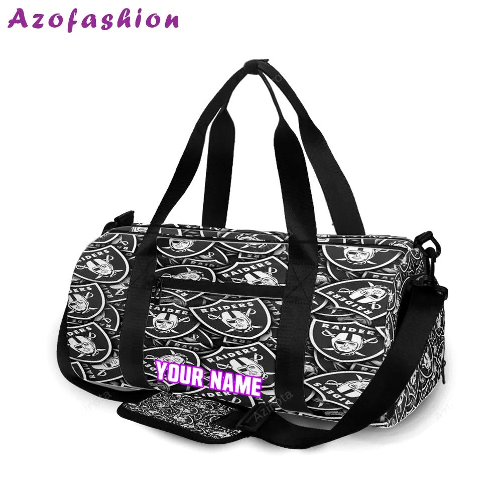 Las vegas raiders logo pattern10 personalized name travel bag gym bag 879 Travel Bag