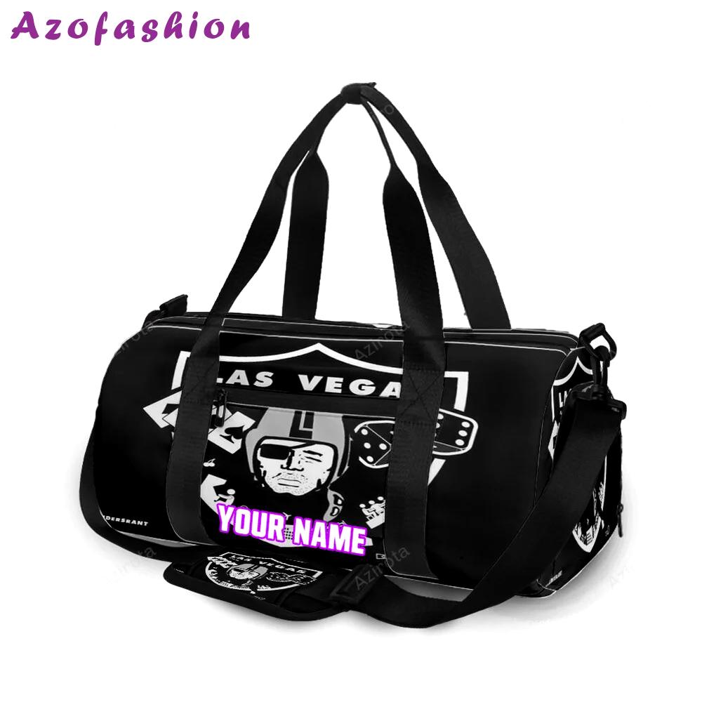 Las vegas raiders logo play cards personalized name travel bag gym bag 720 Travel Bag