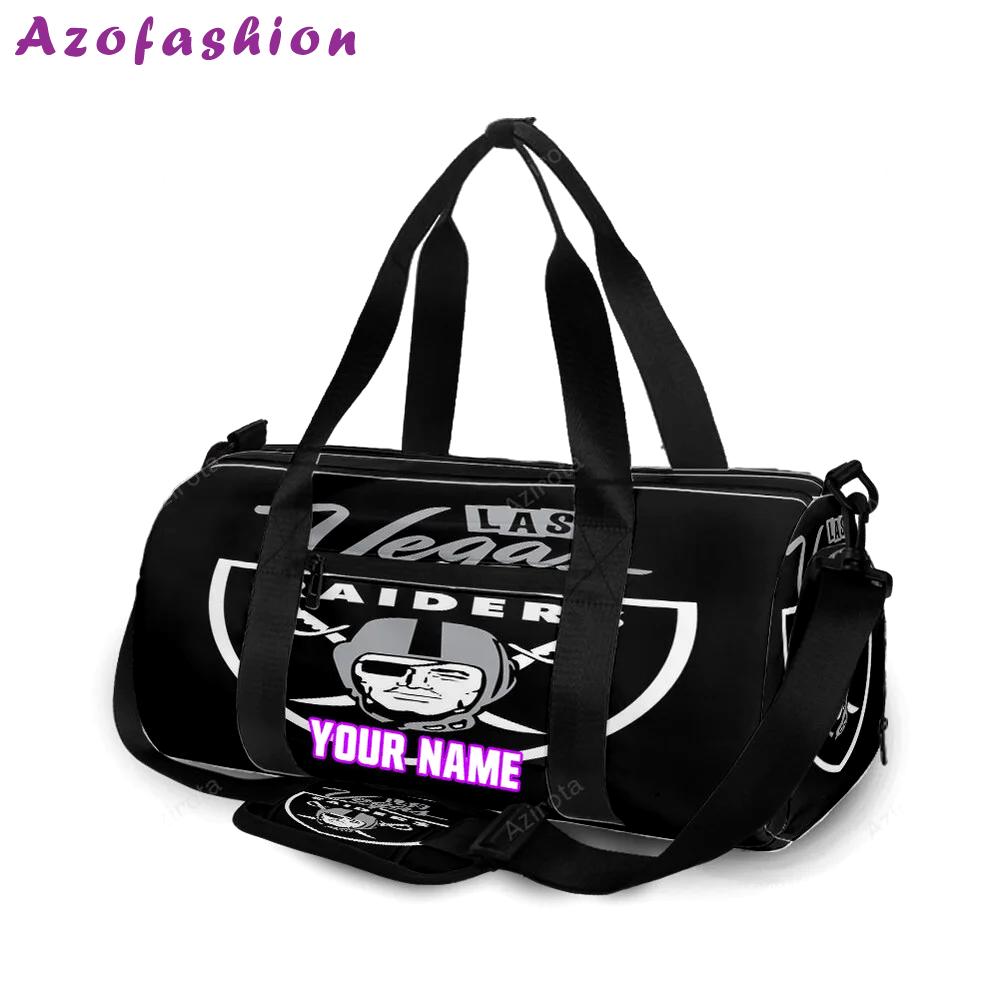 Las vegas raiders logo text2 personalized name travel bag gym bag 2109 Travel Bag