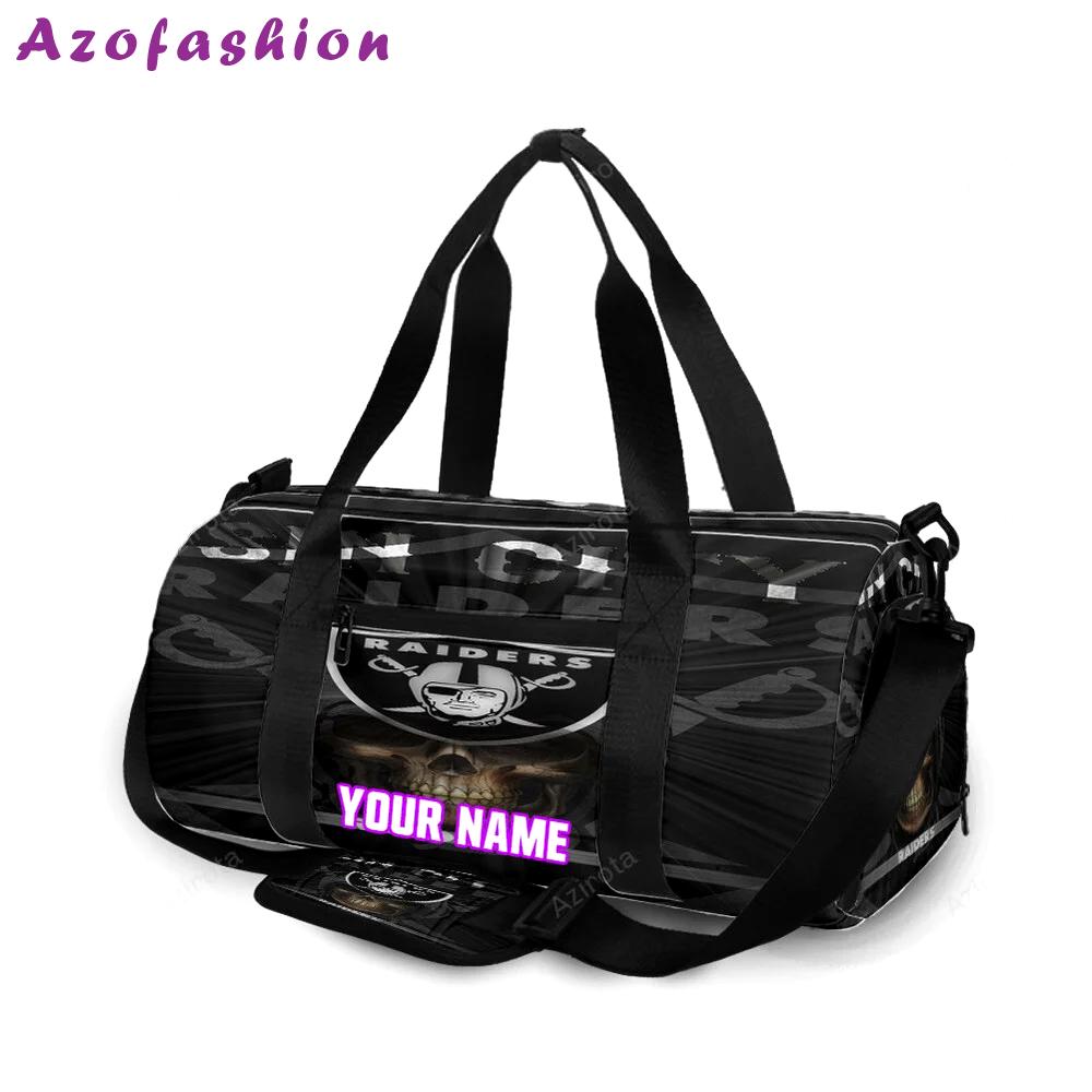 Las vegas raiders sin city skull personalized name travel bag gym bag 1163 Travel Bag