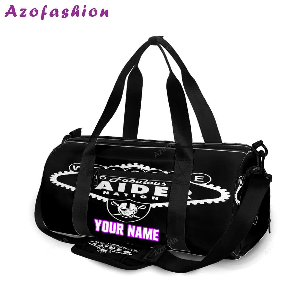 Las vegas raiders welcome to fabulous nation personalized name travel bag gym bag 397 Travel Bag