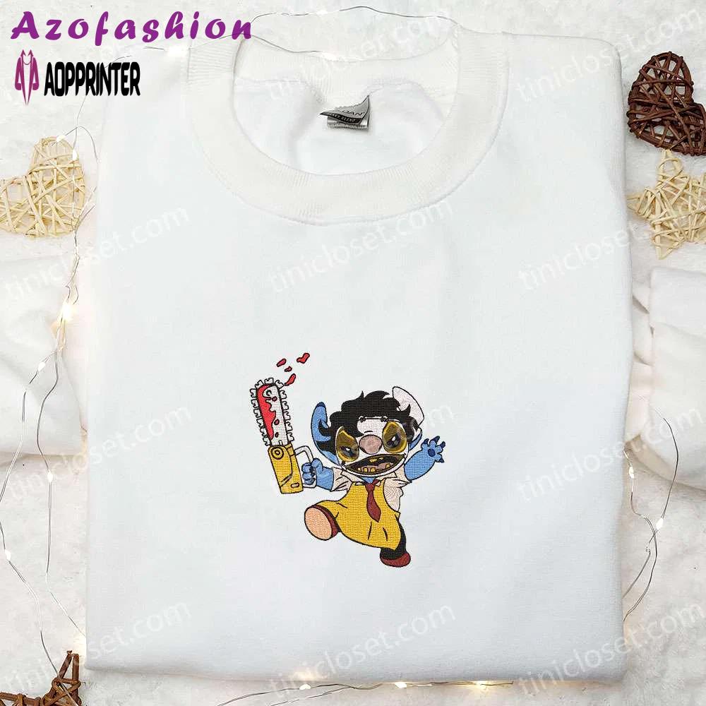 Leatherface stitch cosplay shirt texas chainsaw massacre characters hoodie spooky sweatshirt Embroidered Shirt
