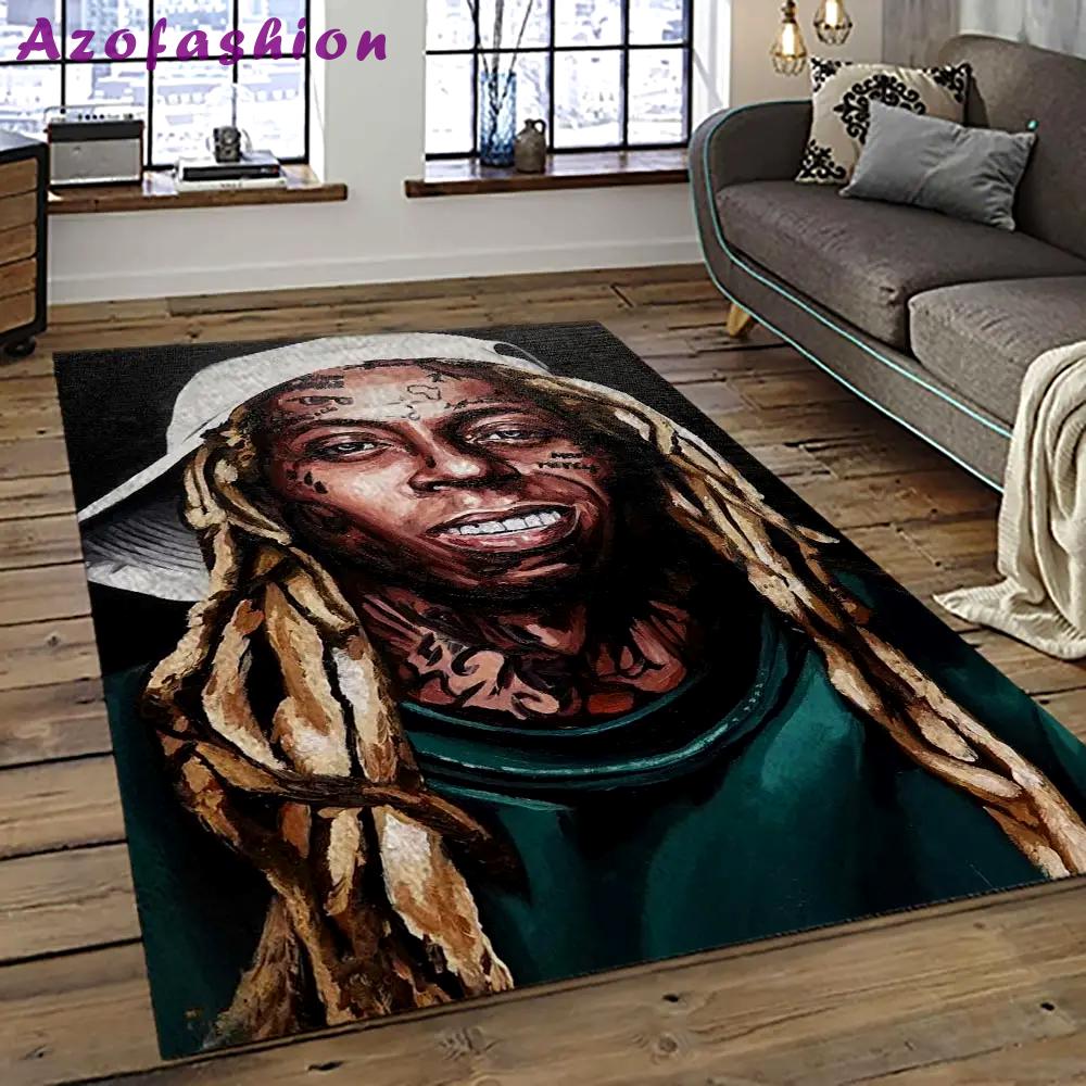 Lil wayne rapper hiphop music rap carpet area rug home decor gift for fans gift for friends lil1 Rectangle Rug
