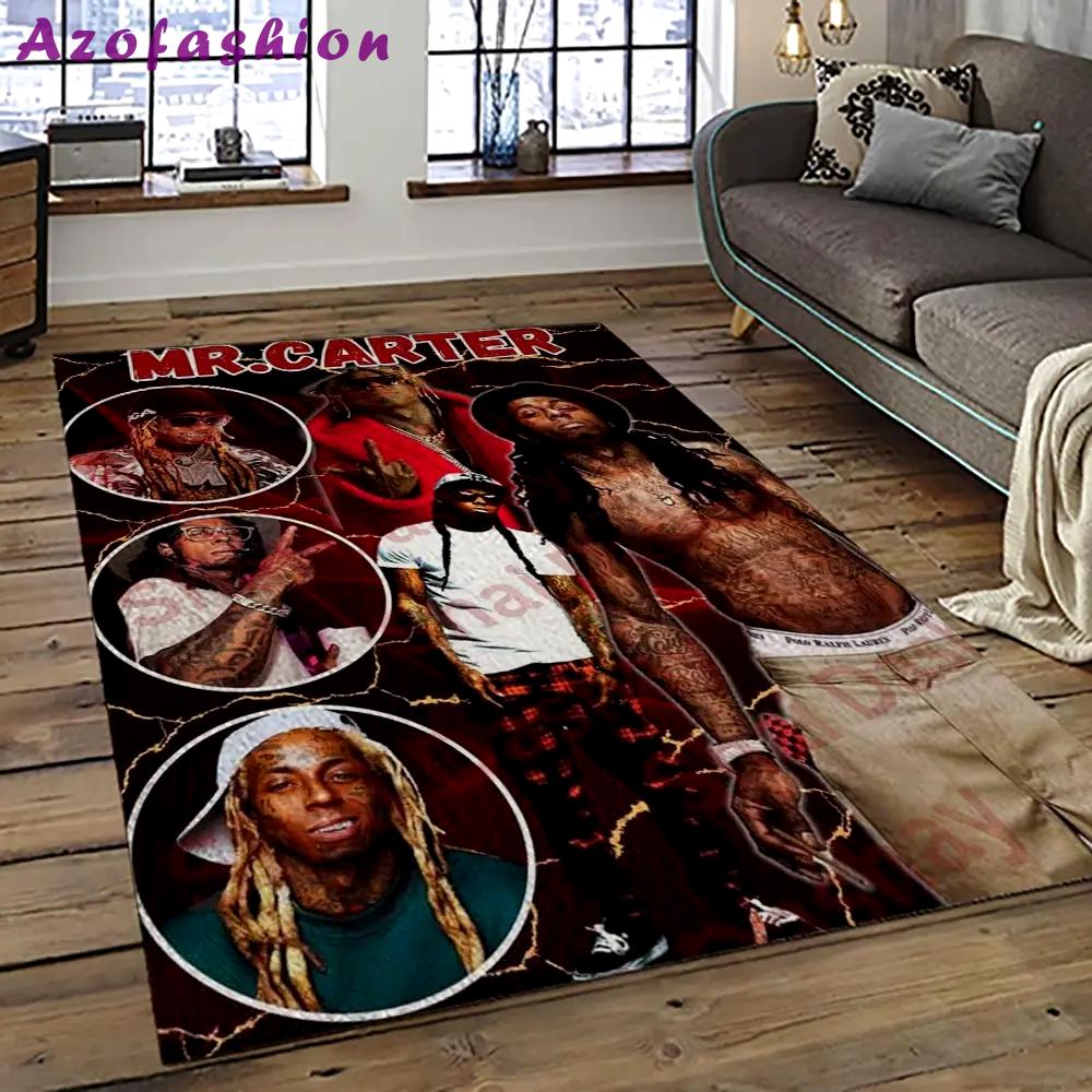 Lil wayne rapper hiphop music rap carpet area rug home decor gift for fans gift for friends lil20 Rectangle Rug