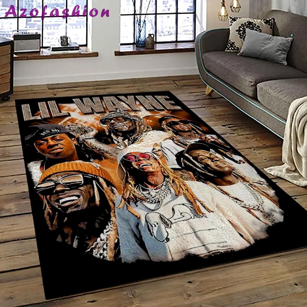 Lil wayne rapper hiphop music rap carpet area rug home decor gift for fans gift for friends lil26 Rectangle Rug
