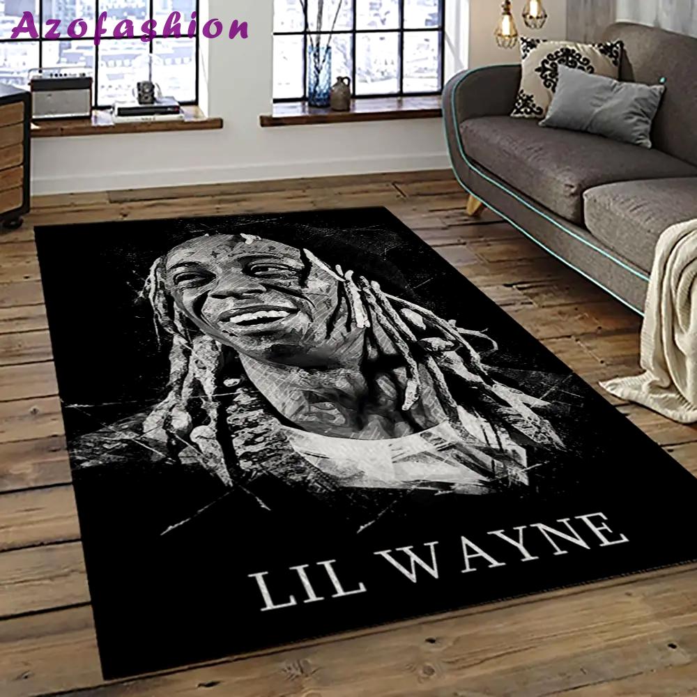 Lil wayne rapper hiphop music rap carpet area rug home decor gift for fans gift for friends lil28 Rectangle Rug