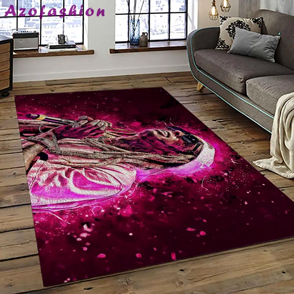 Lil wayne rapper hiphop music rap carpet area rug home decor gift for fans gift for friends lil42 Rectangle Rug