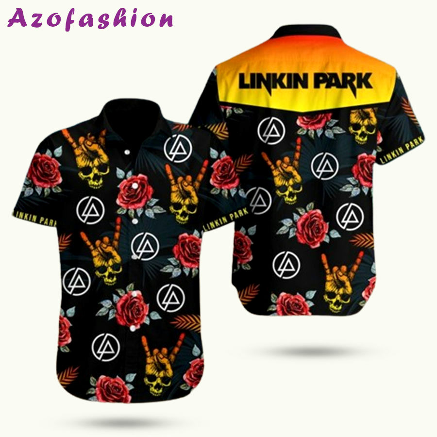 Linkin park skull hawaiian shirt Hawaii Shirt Shorts & Flip Flops
