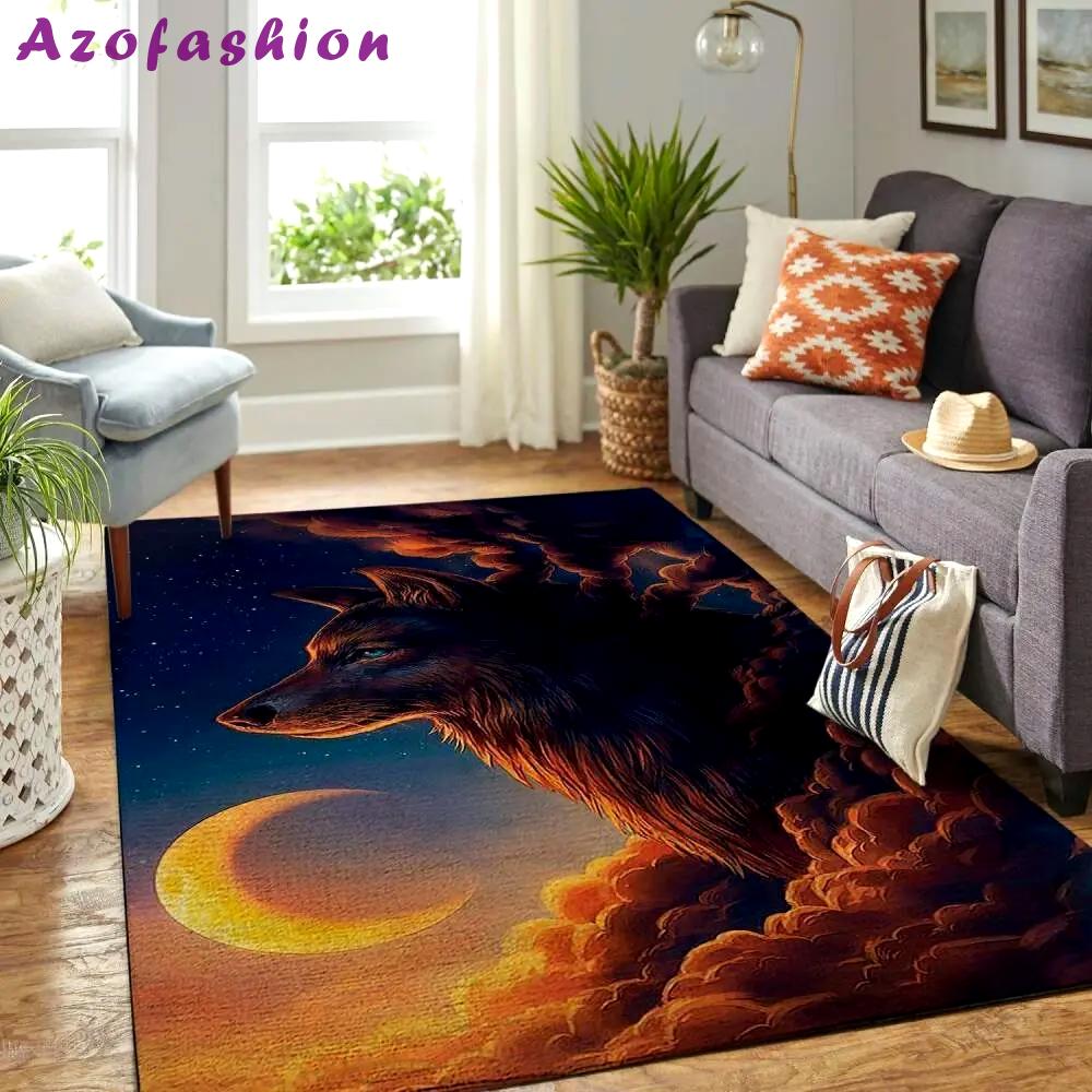 Lion area rug a night guardian lng190827 ofd area rug living room carpet rug regtangle carpet floor decor home decor Rectangle Rug
