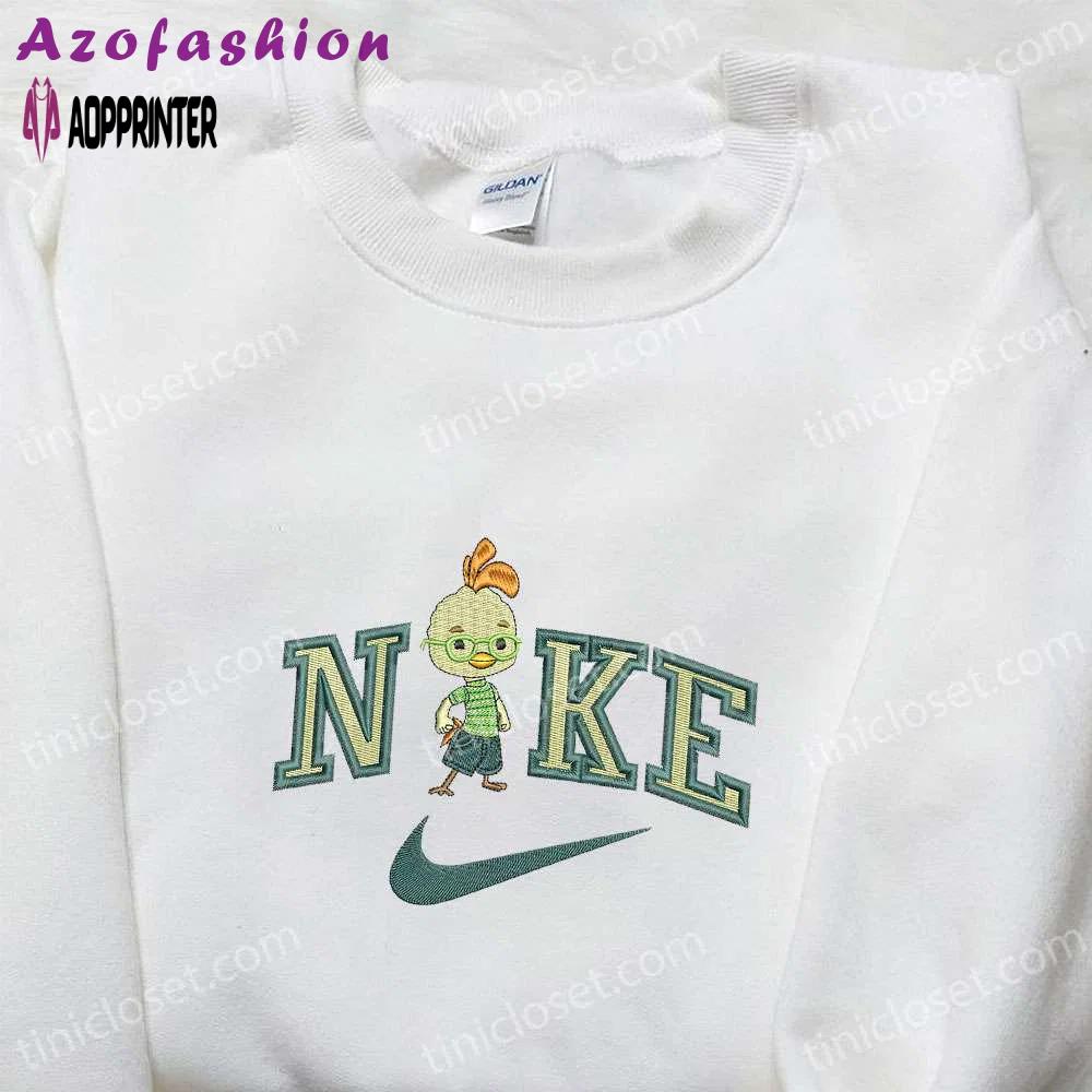 Little chicken x nike cartoon embroidered shirt: disney characters & nike inspired design Embroidered Shirt