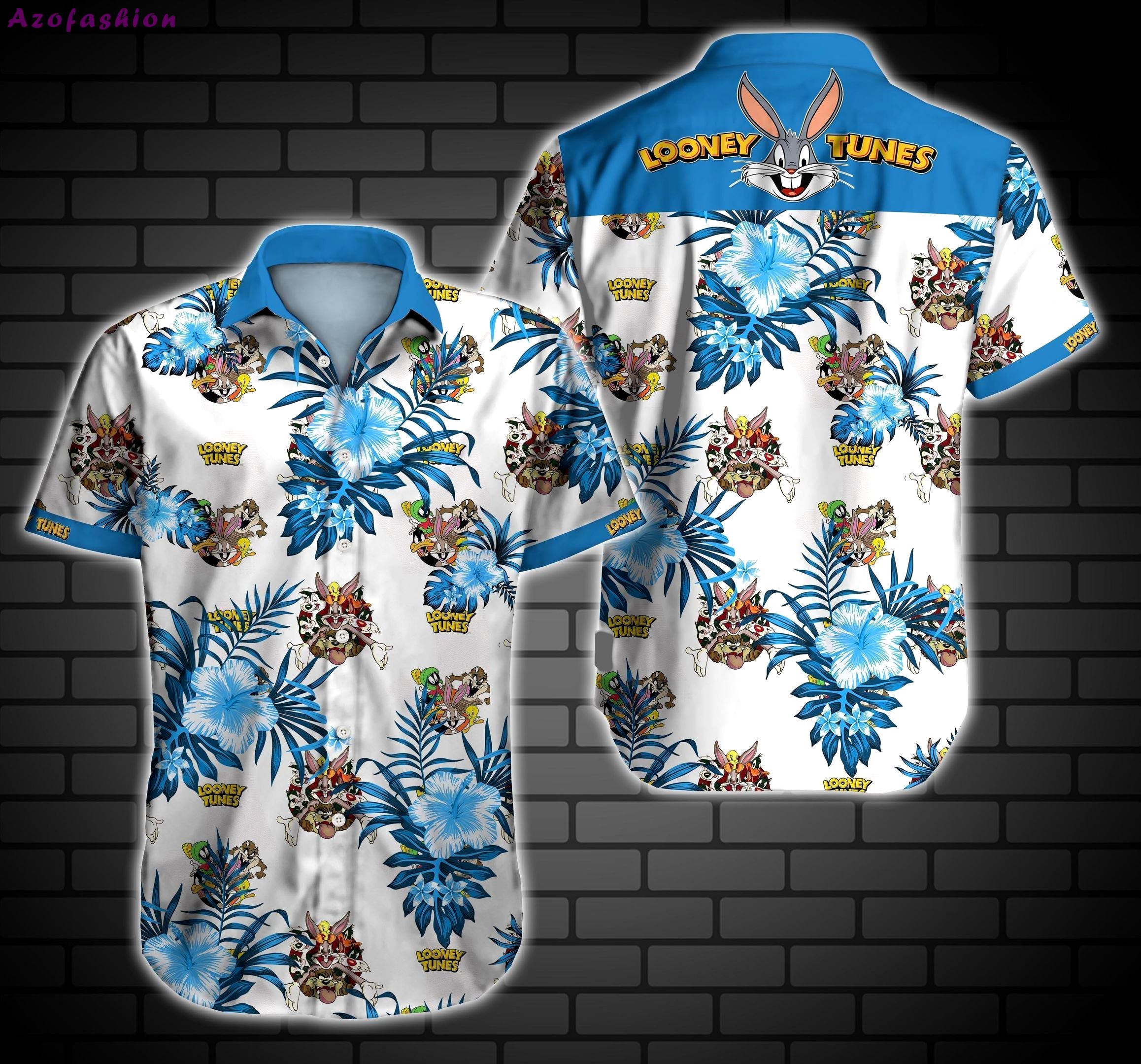 Looney tunes custom button up hawaiian shirt Hawaii Shirt Shorts & Flip Flops