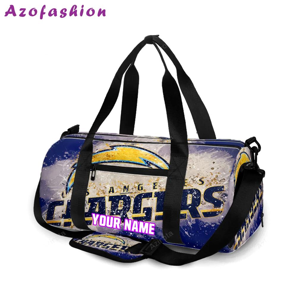 Los angeles chargers emblem v23 personalized name travel bag gym bag 841 Travel Bag